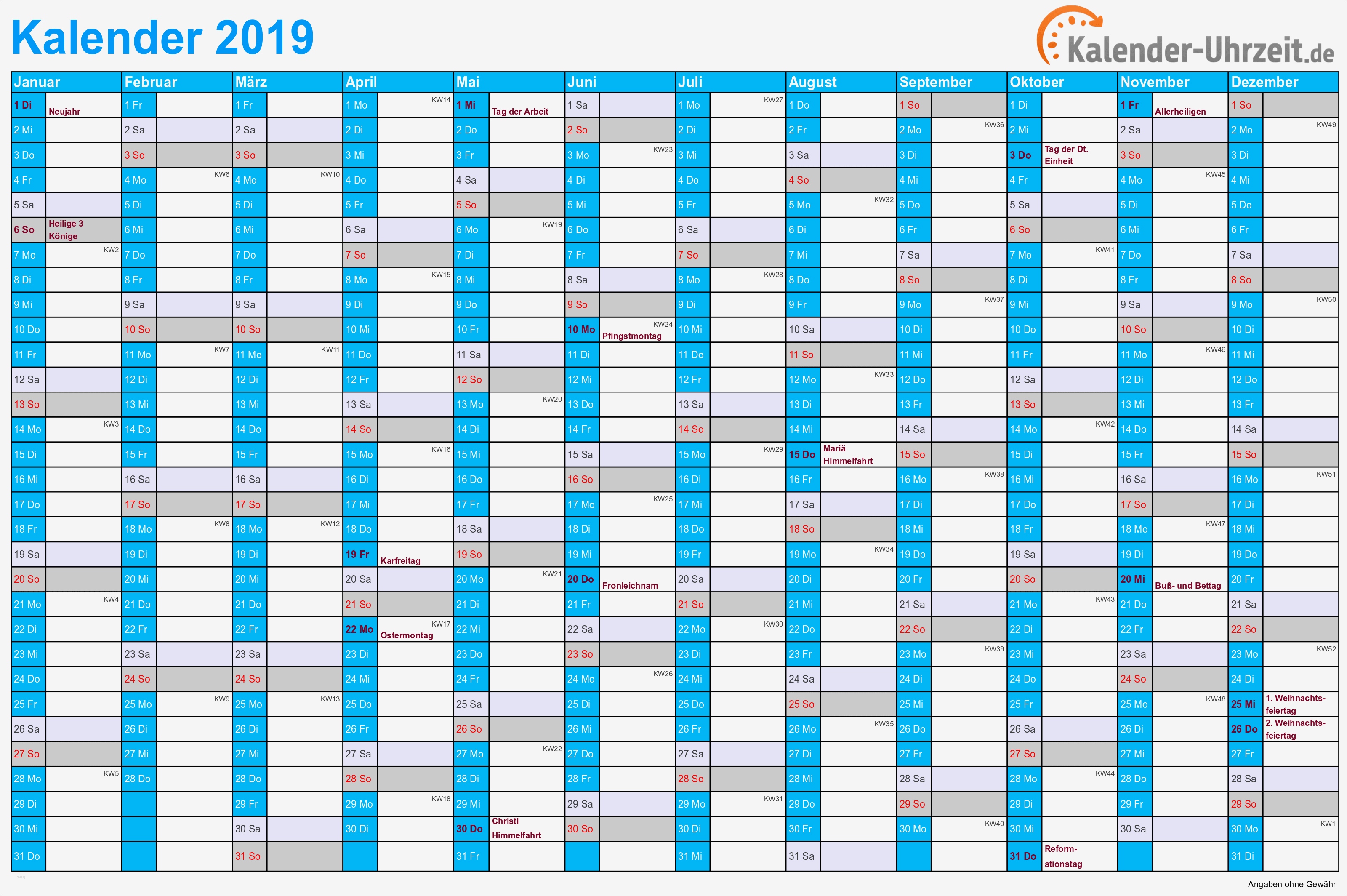49 Schön Kehrwochenplan Vorlage Kostenlos Bilder 2 KALENDER 2019 ZUM AUSDRUCKEN KOSTENLOS