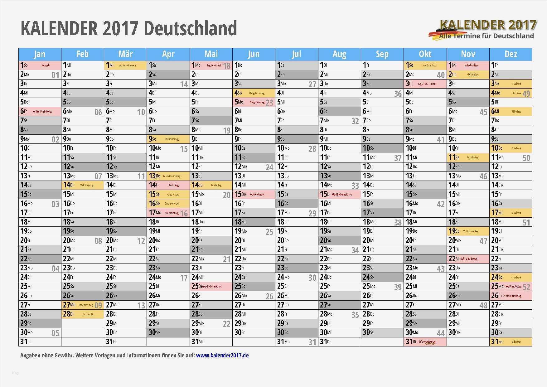 Kehrwochenplan Vorlage Kostenlos Cool Kalender 2017 Zum Ausdrucken