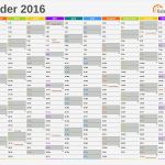 Kehrwochenplan Vorlage Kostenlos Genial Excel Kalender 2016 Kostenlos