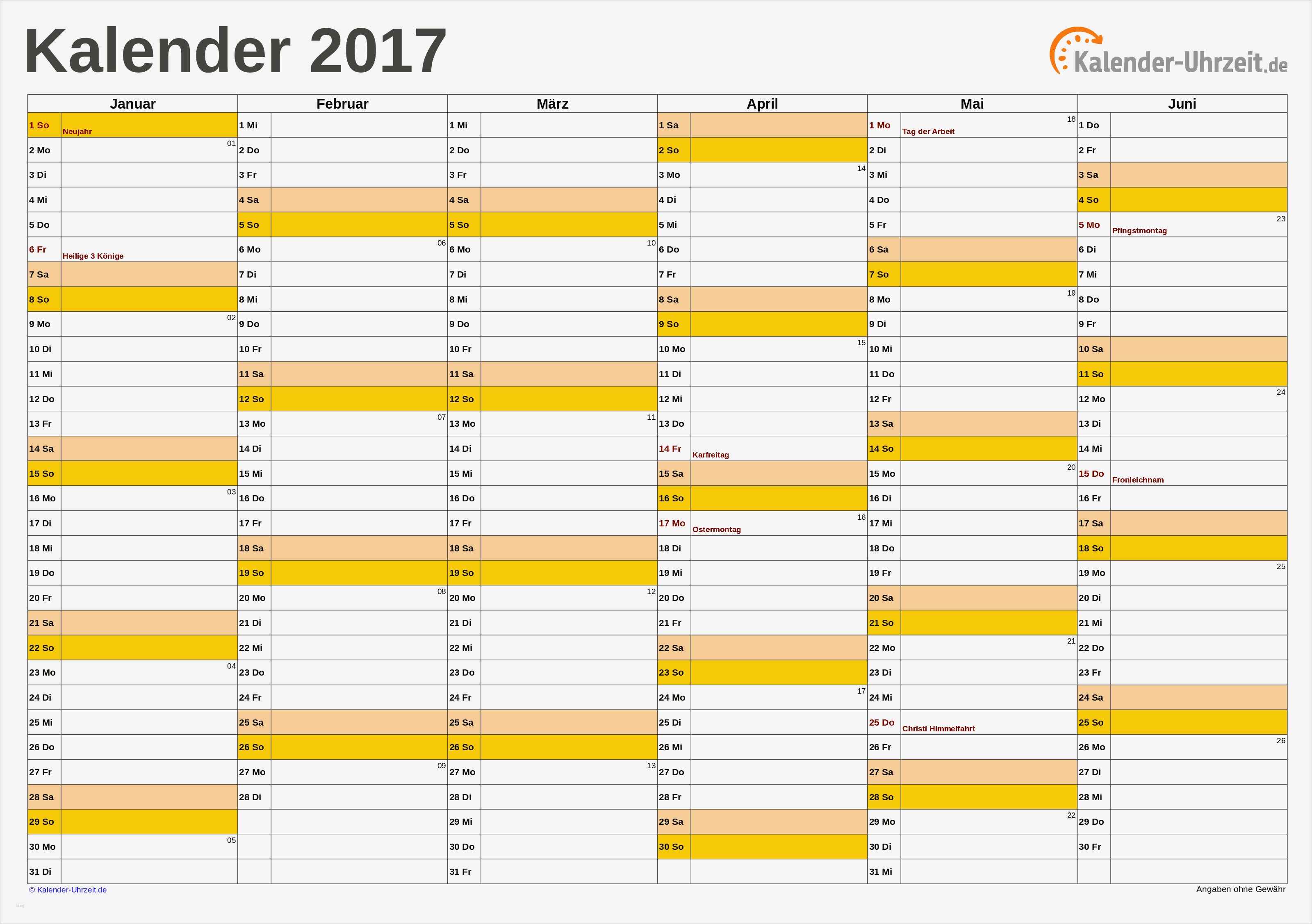 Kehrwochenplan Vorlage Kostenlos Hübsch Kalender 2017 Zum Ausdrucken Kostenlos