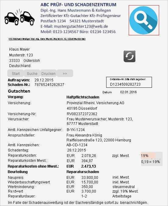 Kfz Gutachten Vorlage Neu Sachverständigensoftware Gutachtersoftware Kfz