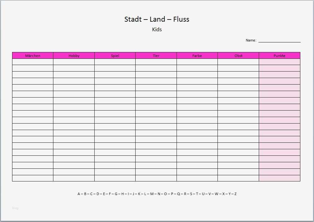Kinder Regelplan Vorlage Erstaunlich Stadt Land Fluss Vorlage Xobbu