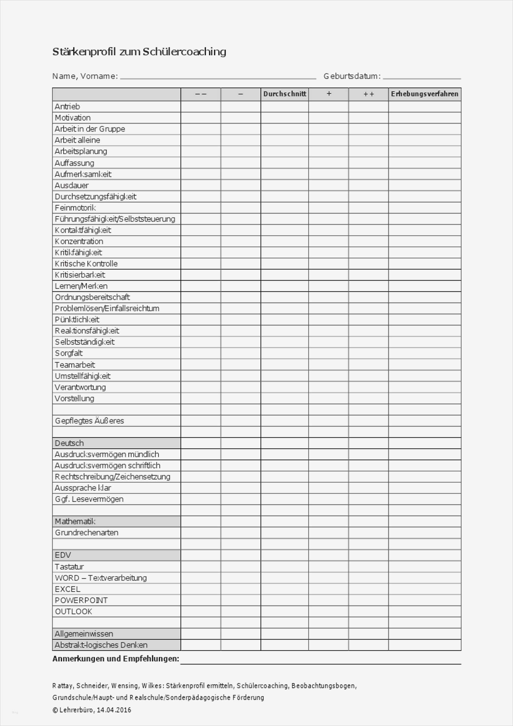 Kinderbeobachtung Vorlage Süß Arbeitshilfen · Sekundarstufe I · Lehrerbüro