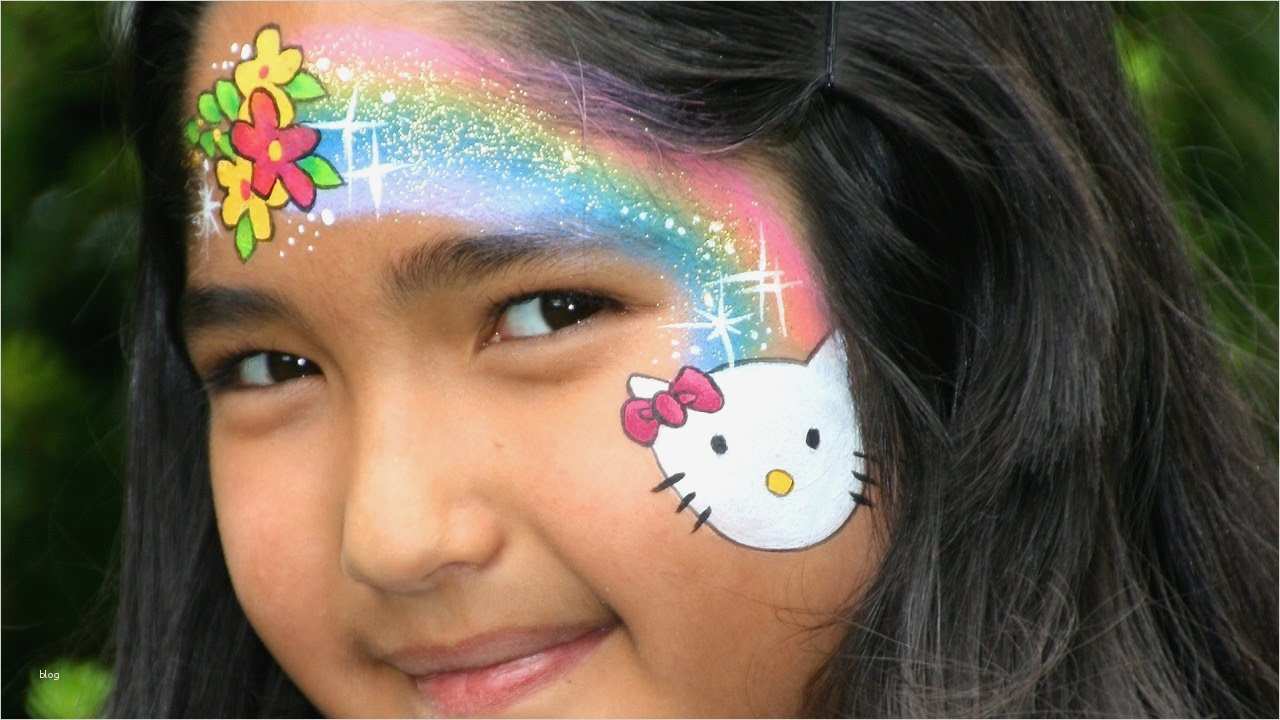 Kinderschminke Vorlagen Best Of Hello Kitty Kinderschminken Anleitung Mit Regenbogen