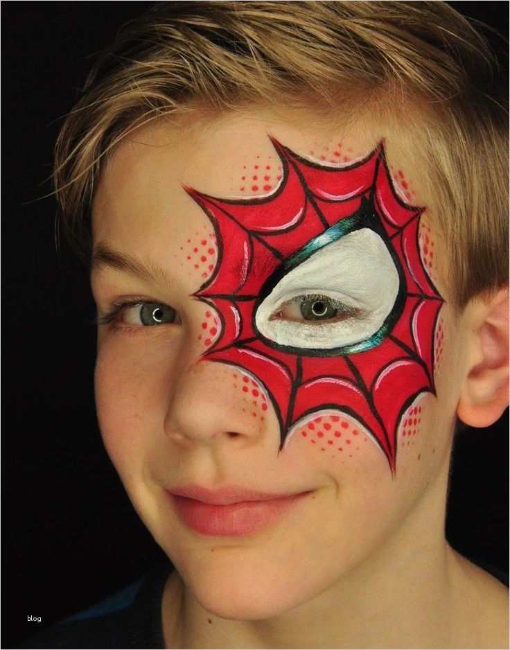 Kinderschminke Vorlagen Schönste Kinderschminken Jungen Motive Spinne Rot Makeup Fasching
