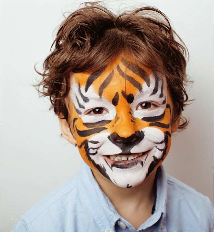 Kinderschminken Katze Vorlagen Erstaunlich Halloween Gesichtsmaske Schminke Kinder Tiger