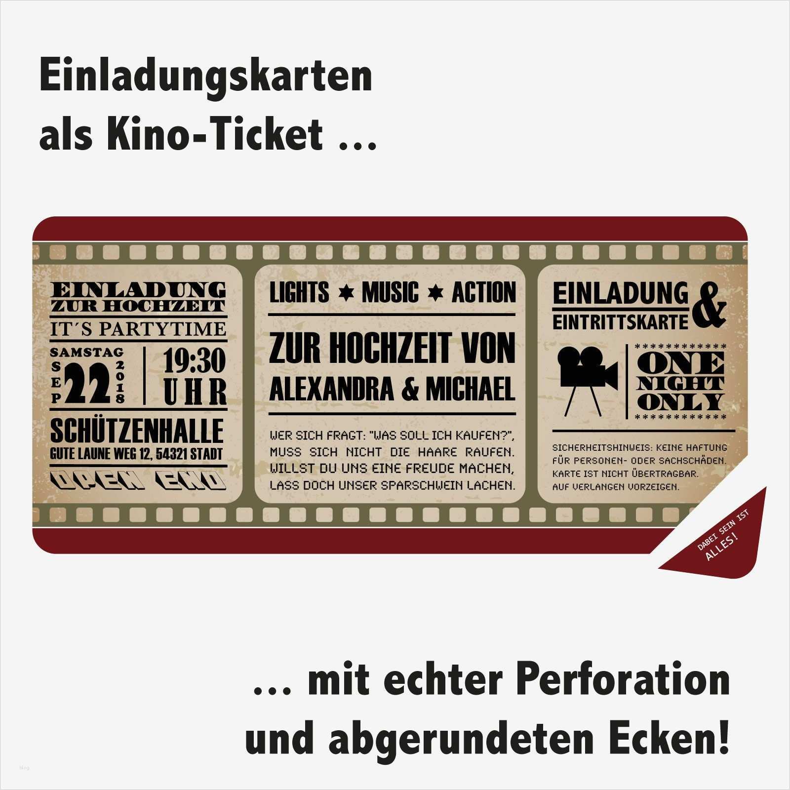 Kinokarte Vorlage Zum Ausdrucken Neu Einladung Kindergeburtstag Kino Text