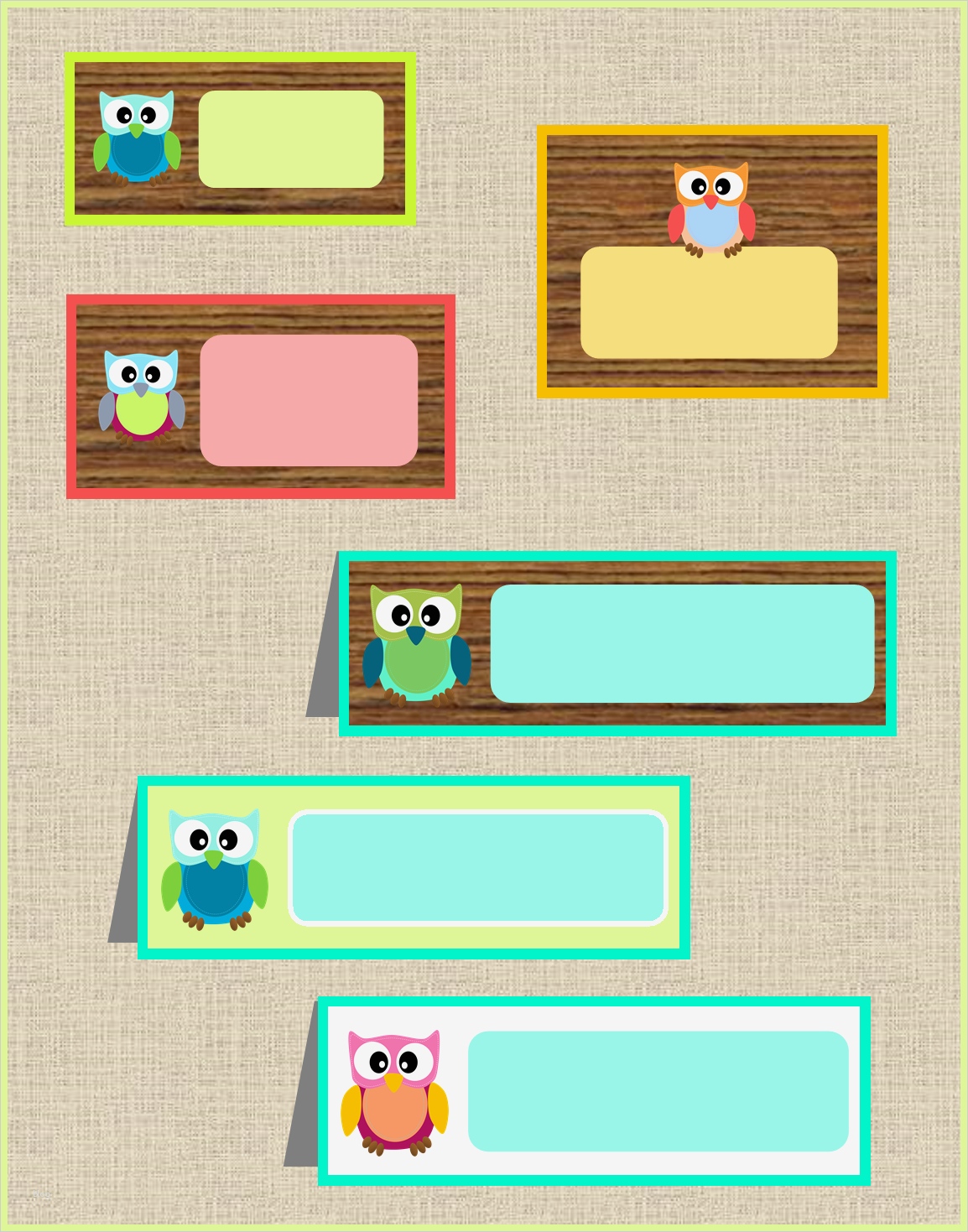 Klassendienste Vorlagen Ausdrucken Süß Frau Locke Namensschildchen Mit Eulen