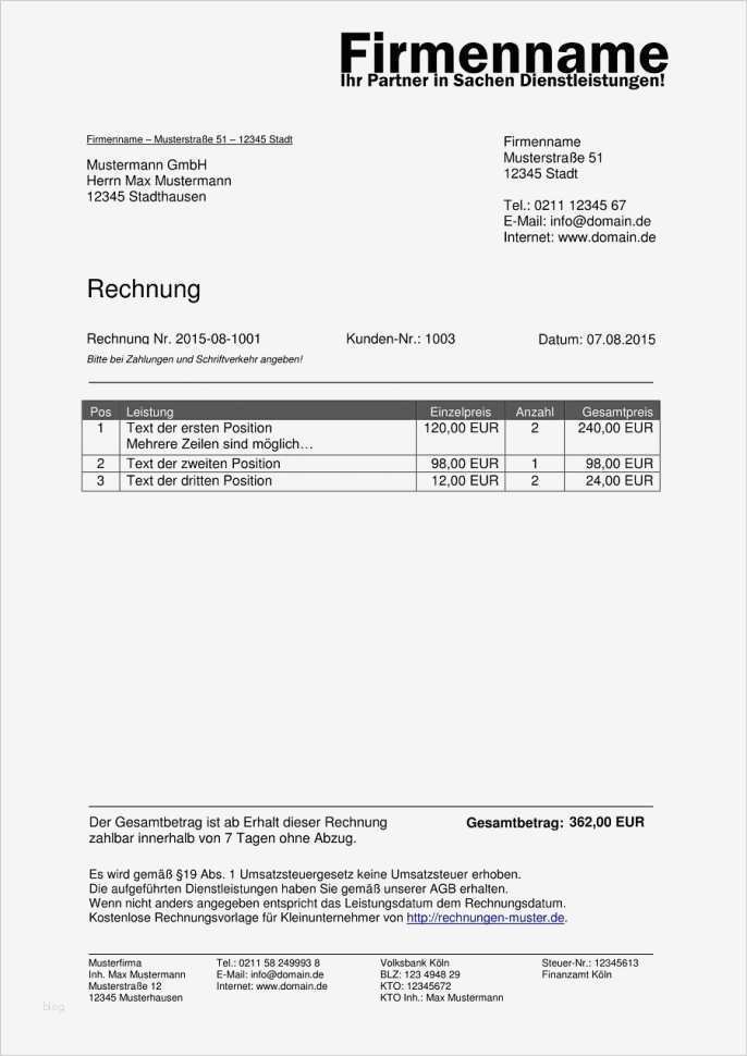 Kleinunternehmer Rechnung Vorlage Neu Barverkaufsrechnung Vorlage Line Rechnun