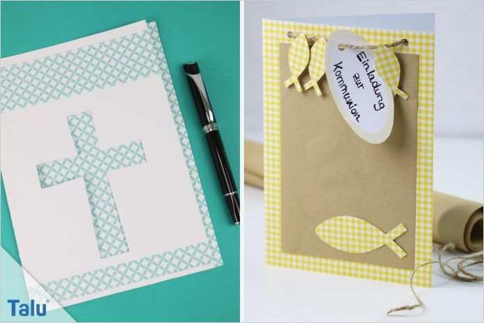 Kommunionkarten Selber Basteln Vorlagen Wunderbar Kommunionskarten Selber Basteln Einladungskarte Für