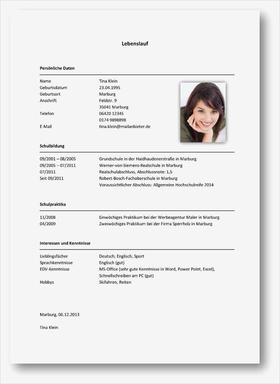 Kompetenzprofil Vorlage Erstaunlich Tabellarischer Lebenslauf Beispiel 2