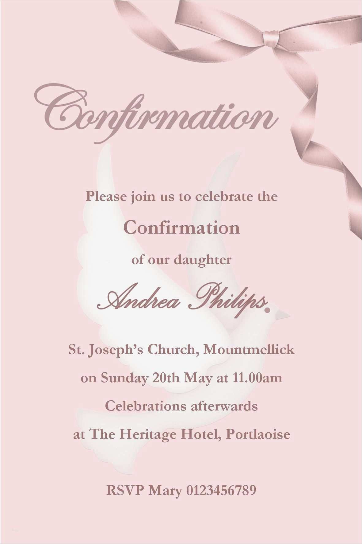 Konfirmation Einladung Vorlage Wunderbar Einladung Konfirmation Vorlage Kostenlos