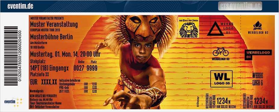 König Der Löwen Musical Gutschein Vorlage Cool Koenig Der Loewen Tickets