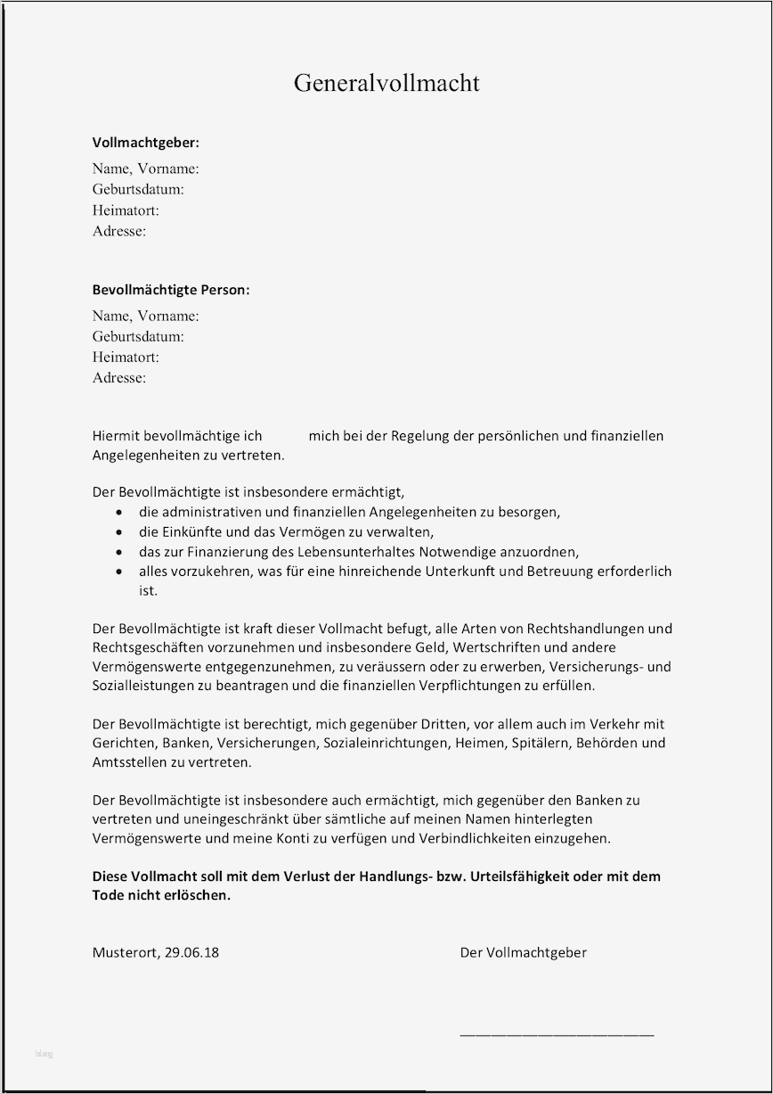 Kontovollmacht Vorlage Bewundernswert Wohnungsubergabe Vollmacht Vorlage Fa 1 4 R Das