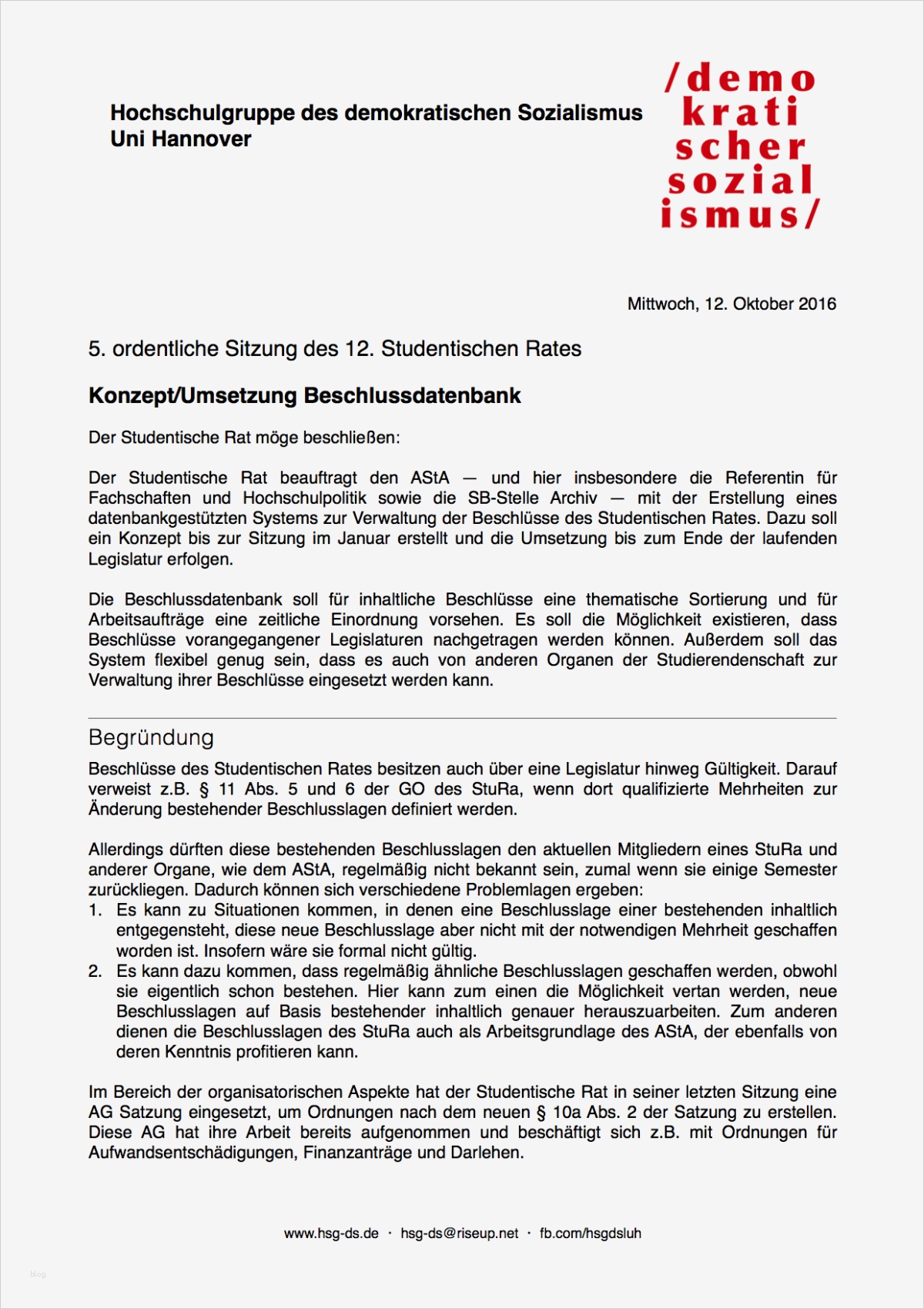 Konzept Erstellen Vorlage Best Of Konzept Umsetzung Beschlussdatenbank – Hochschulgruppe Des