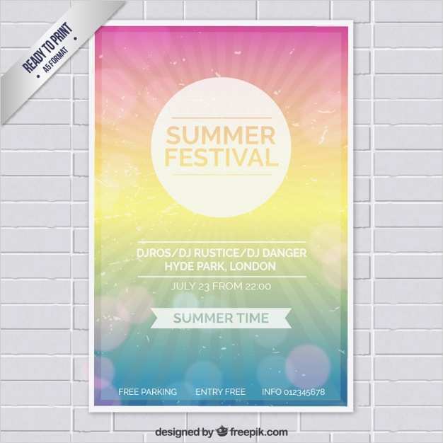 Konzert Plakat Vorlagen Genial Bunter sommer Festival Plakat