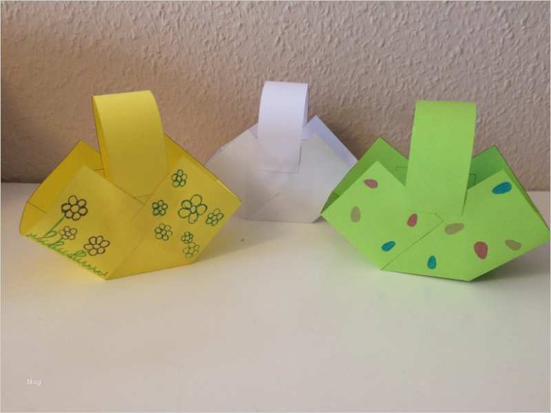 Körbchen Basteln Vorlage Gut Kinderleichte Faltanleitung Osterkörbchen Selber Basteln