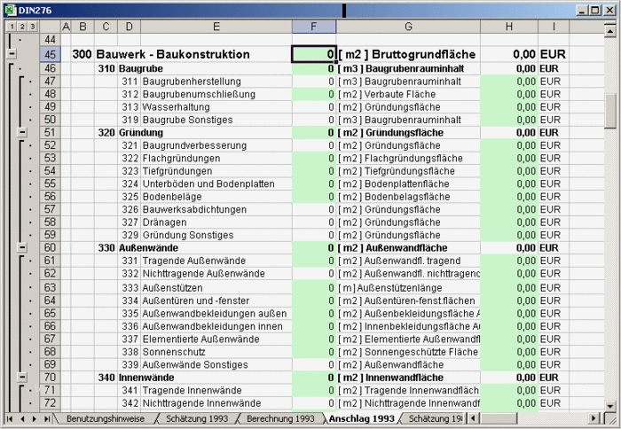 Kostenkalkulation Vorlage Gut Din 276 Konverter Download