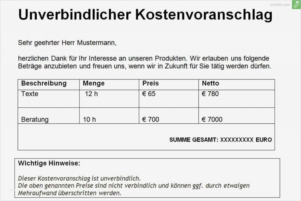 74 Bewundernswert Kostenplan Vorlage Bilder 1 Kostenplan Vorlage Elegant Gratis Kostenvoranschlag Vorlage & Muster