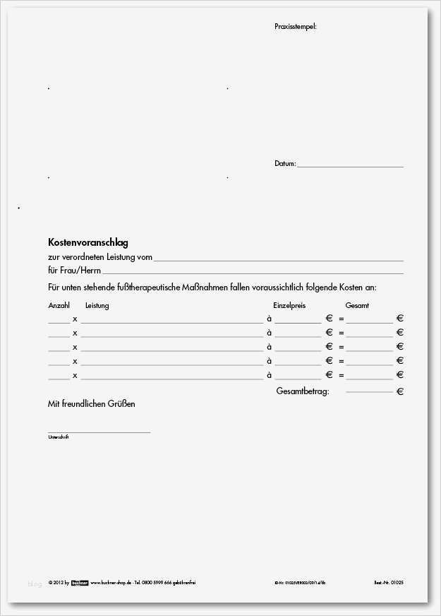 Kostenübernahme Vorlage Fabelhaft Kostenvoranschlag Podologie Nützliche Helfer Für