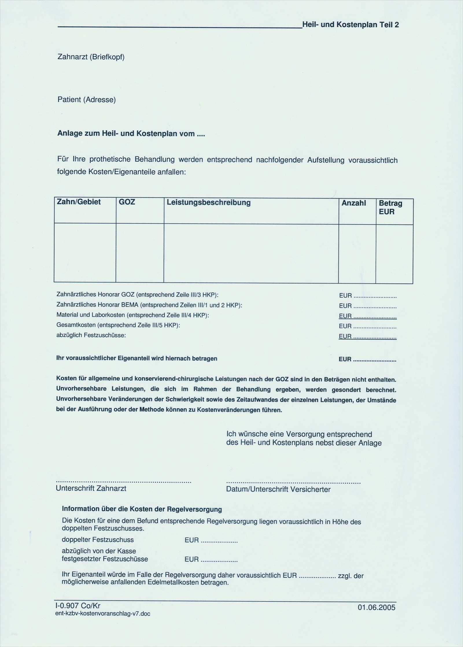 Krankenkasse Rechnung Einreichen Vorlage Hübsch Heil Und Kostenplan