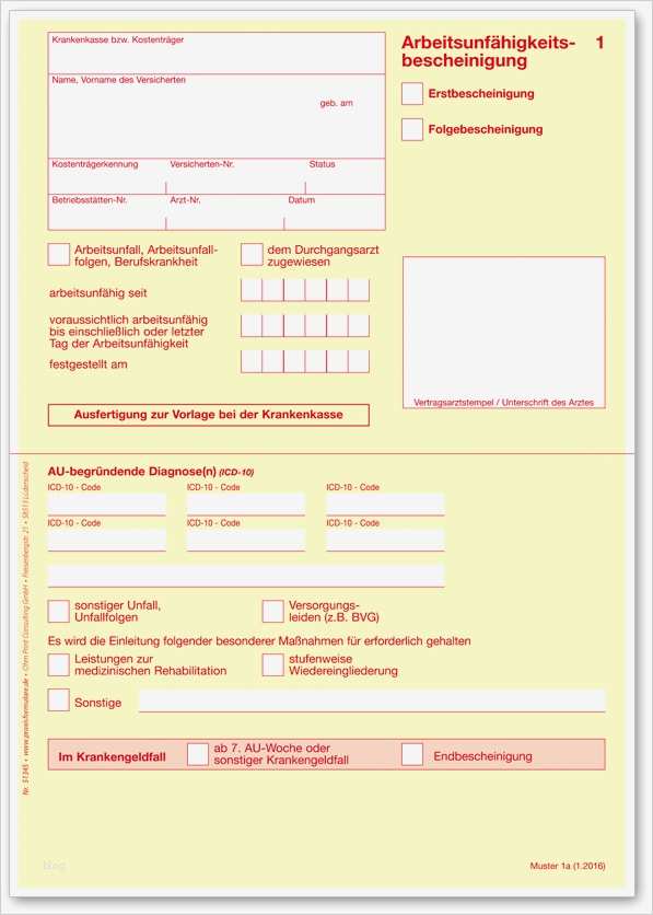 Krankmeldung Arbeitgeber Vorlage Einzigartig Nur Noch Ein formular Für Arbeitsunfähigkeit Und