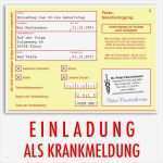 Krankmeldung Email Vorlage Wunderbar Einladungskarten Als Krankmeldung Ab 51 Cent Einladung