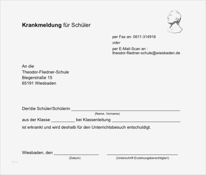 Krankmeldung Schule Vorlage Einzigartig Krankmeldung