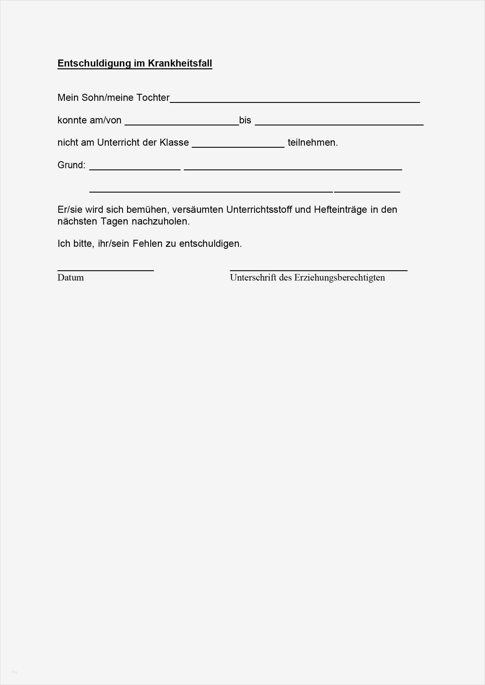 Krankmeldung Schule Vorlage Einzigartig Schulbefreiung Muster – Kundenbefragung Fragebogen Muster