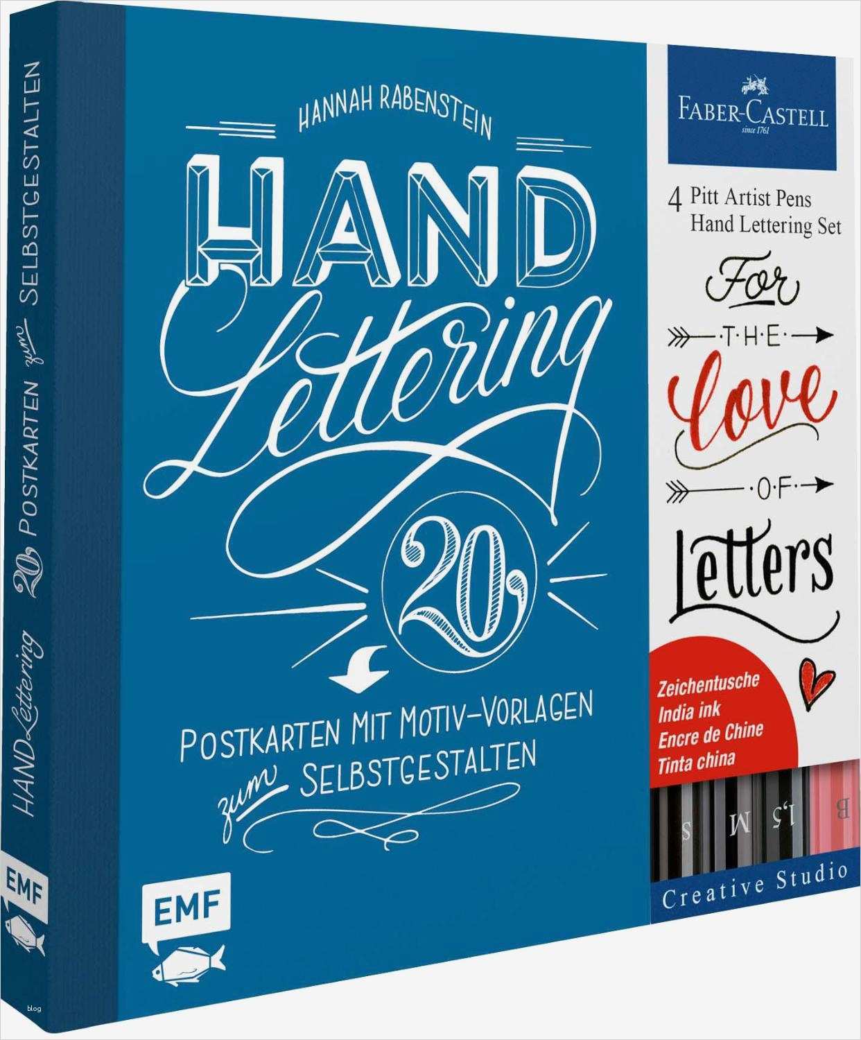Kreativ Set "Handlettering 20 Postkarten mit Motiv