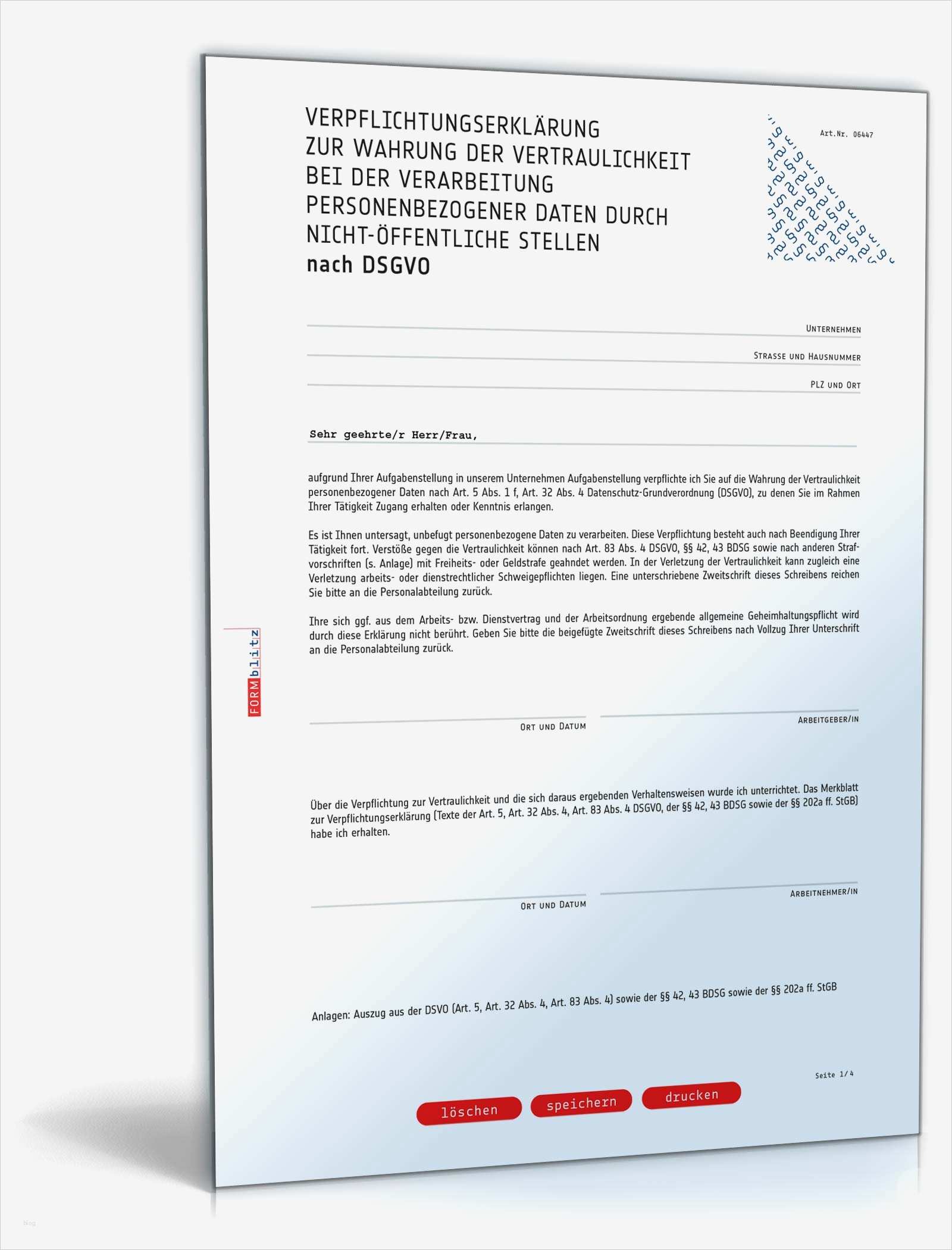 Kritikgespräch Mitarbeiter Vorlage Best Of Verpflichtungserklärung Gemäß Dsgvo