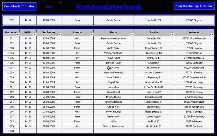 Kundendatenbank Access Vorlage Kostenlos Schönste Rechnungsprogramm Kleinunternehmer §19 Ustg Download
