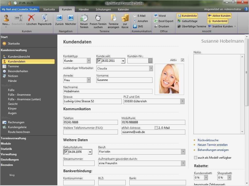 Kundenkartei Vorlage Luxus My Nail and Cosmetic Studio Die software Für Ihr