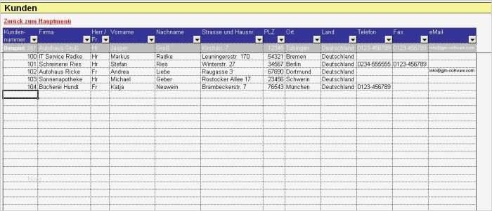Kundenverwaltung Excel Vorlage Kostenlos Wunderbar Rechnungssoftware Download