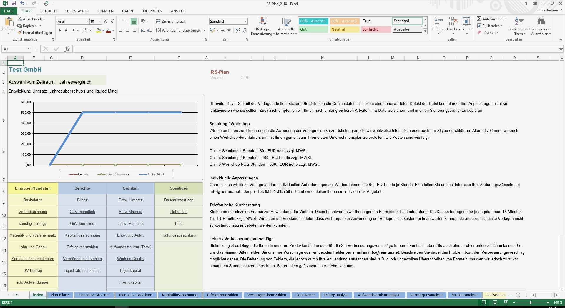 Kundenverwaltung Excel Vorlage Neu Excel tool Rs Plan Unternehmensplanung Planbilanz