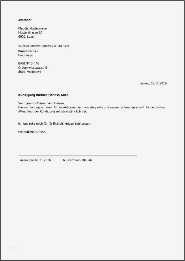 Kündigung Abo Vorlage Luxus Kündigung Für Fitness Abo Kostenlos Online Als Pdf Erstellen