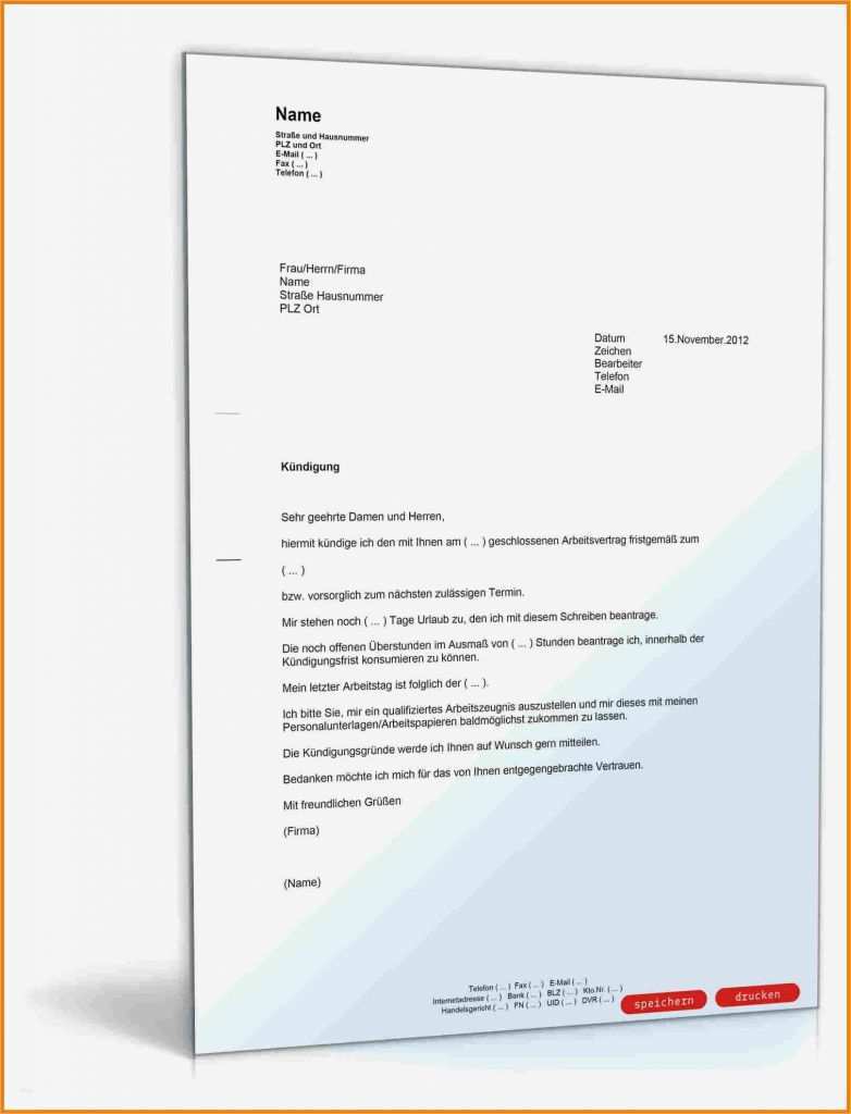 Kündigung Arbeitgeber Vorlage Erstaunlich Kündigung Arbeitgeber Vorlage