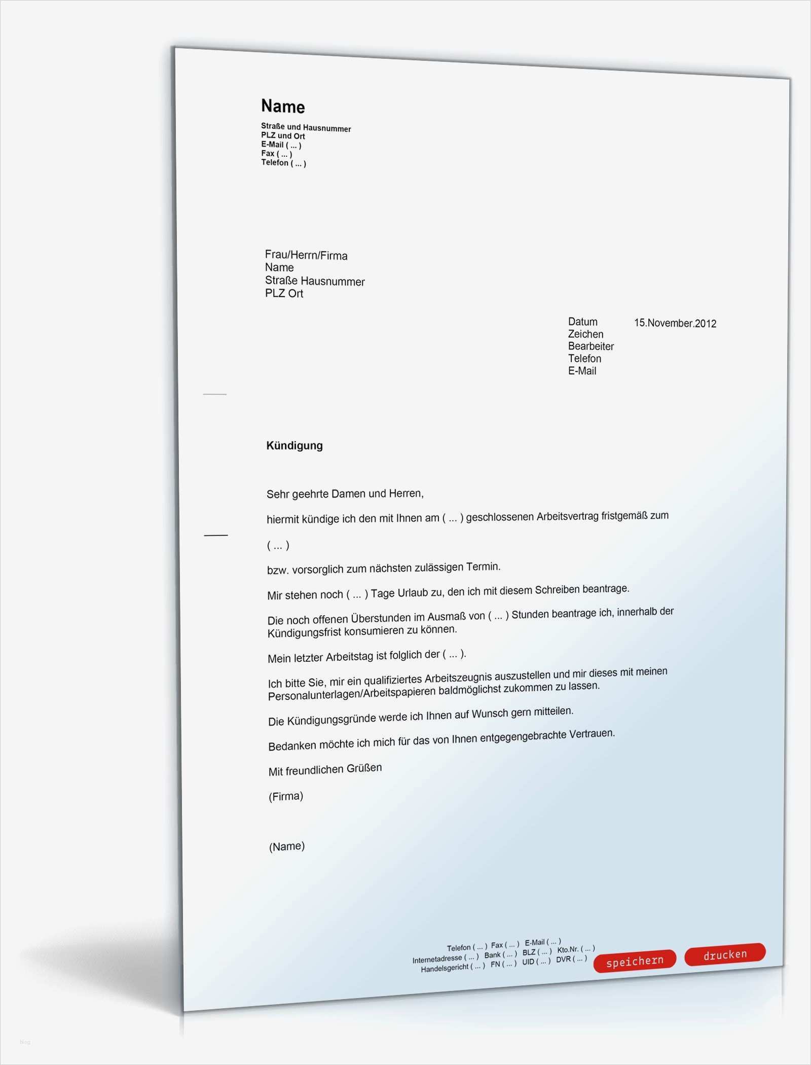 Kündigung Arbeitgeber Vorlage Hübsch Kündigung Arbeitgeber Vorlage