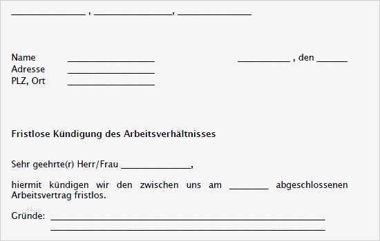 Kündigung Arbeitgeber Vorlage Pdf Erstaunlich Fristlose Kündigung Durch Arbeitgeber Muster Zum Download