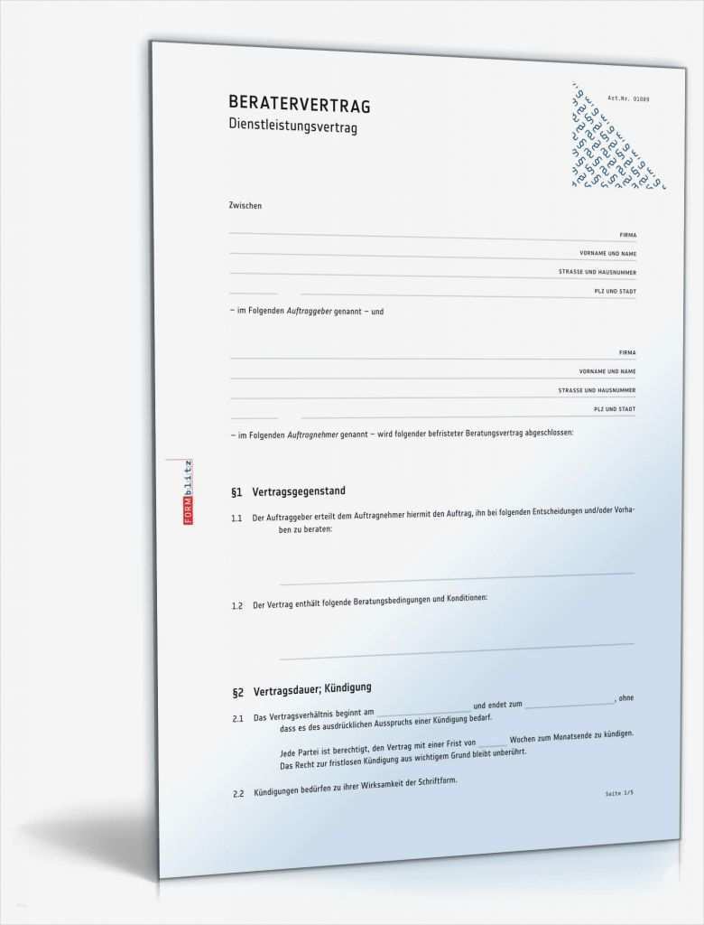 26 Einzigartig Kündigung Beratervertrag Vorlage Bilder 1 Kündigung Beratervertrag Vorlage Elegant Beratervertrag