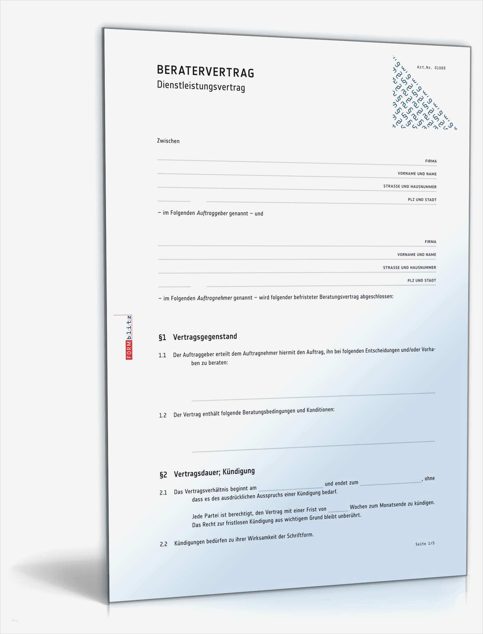 26 Einzigartig Kündigung Beratervertrag Vorlage Bilder 2 Beratervertrag