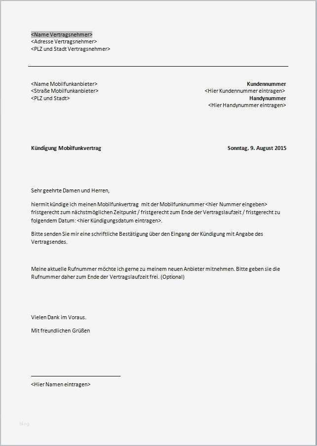 Kündigung Für Handyvertrag Vorlage Schönste Handyvertrag Kündigung Vorlage