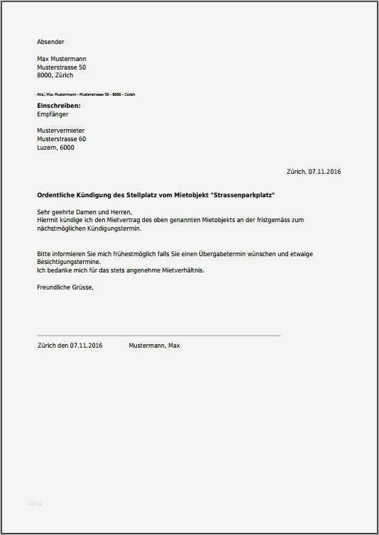 Kündigung Garage Vorlage Word Beste Kündigung Für Parkplatz Kostenlos Als Pdf Online Erstellen