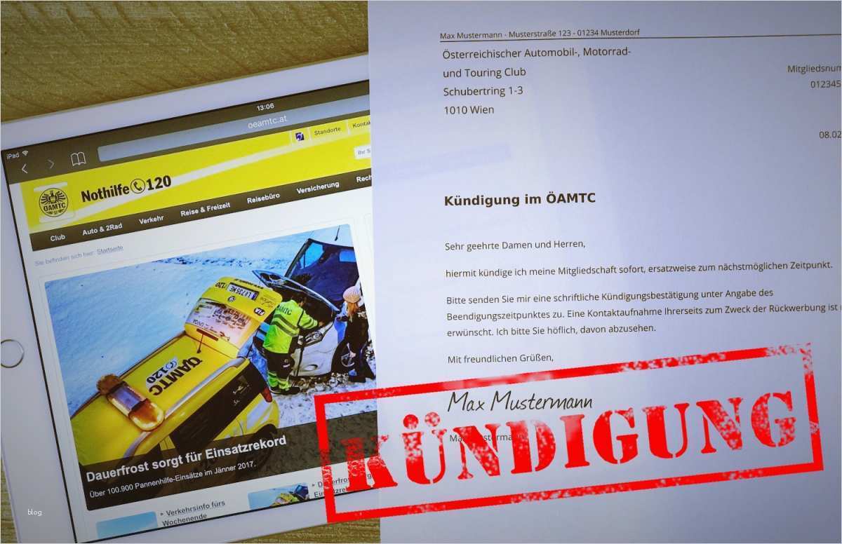 Kündigung Gas Vorlage Erstaunlich Öamtc Online Kündigen Kostenlose Vorlage Zum Herunterladen