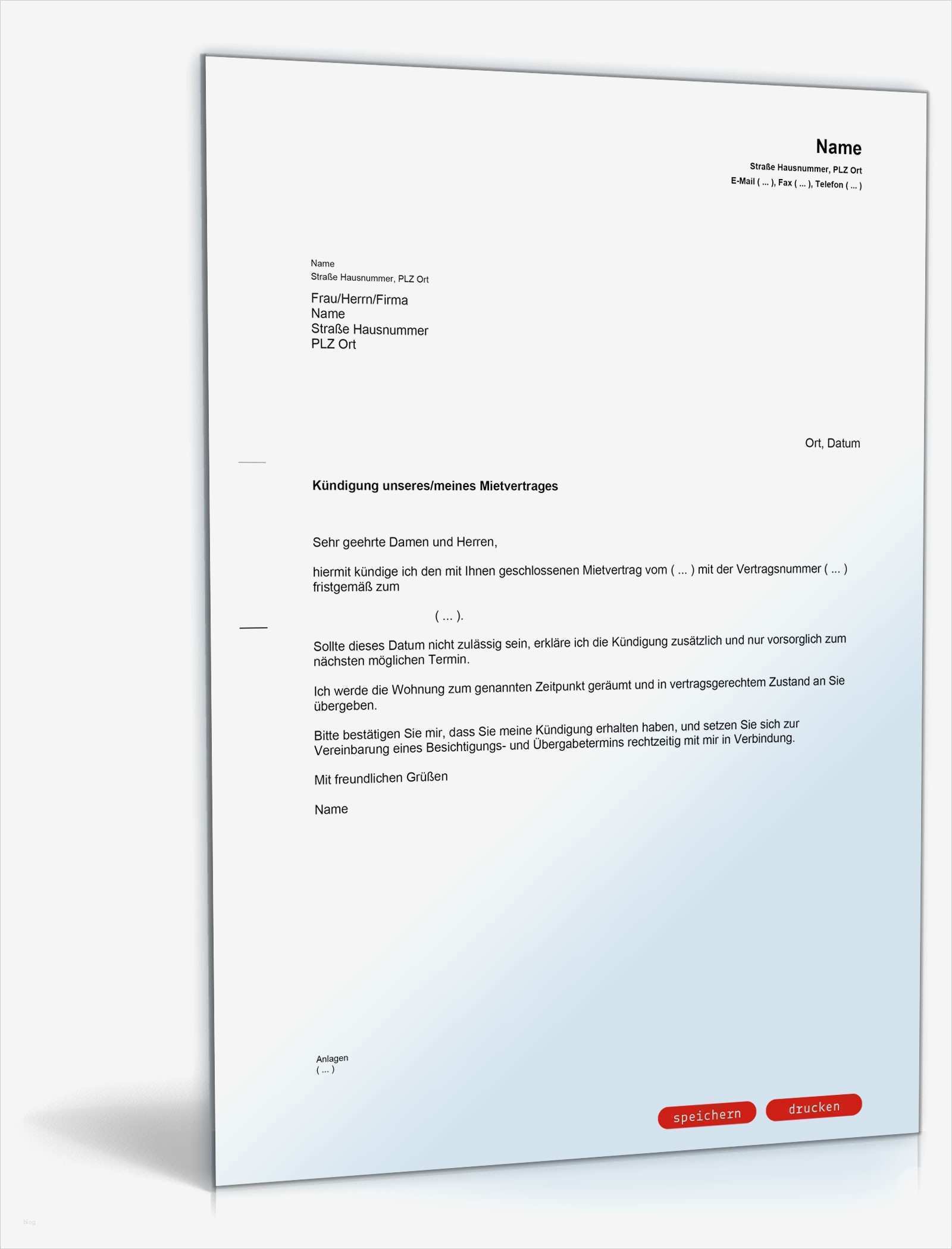 Kündigung Gemeinsamer Mietvertrag Vorlage Großartig Kündigung Mietvertrag Fristgemäß Mieter Muster