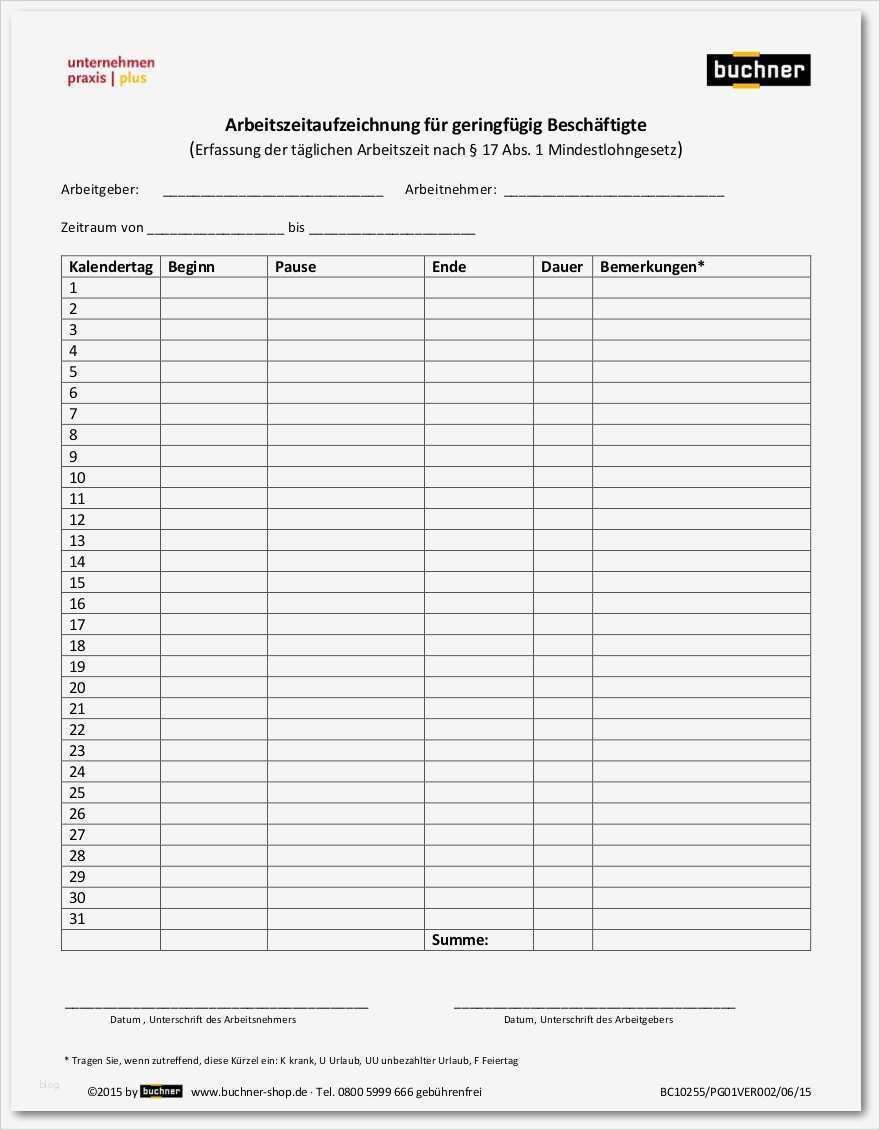 Kündigung Geringfügig Beschäftigte Vorlage Großartig Arbeitszeitaufzeichnung F Geringfügig Beschäftigte Gem