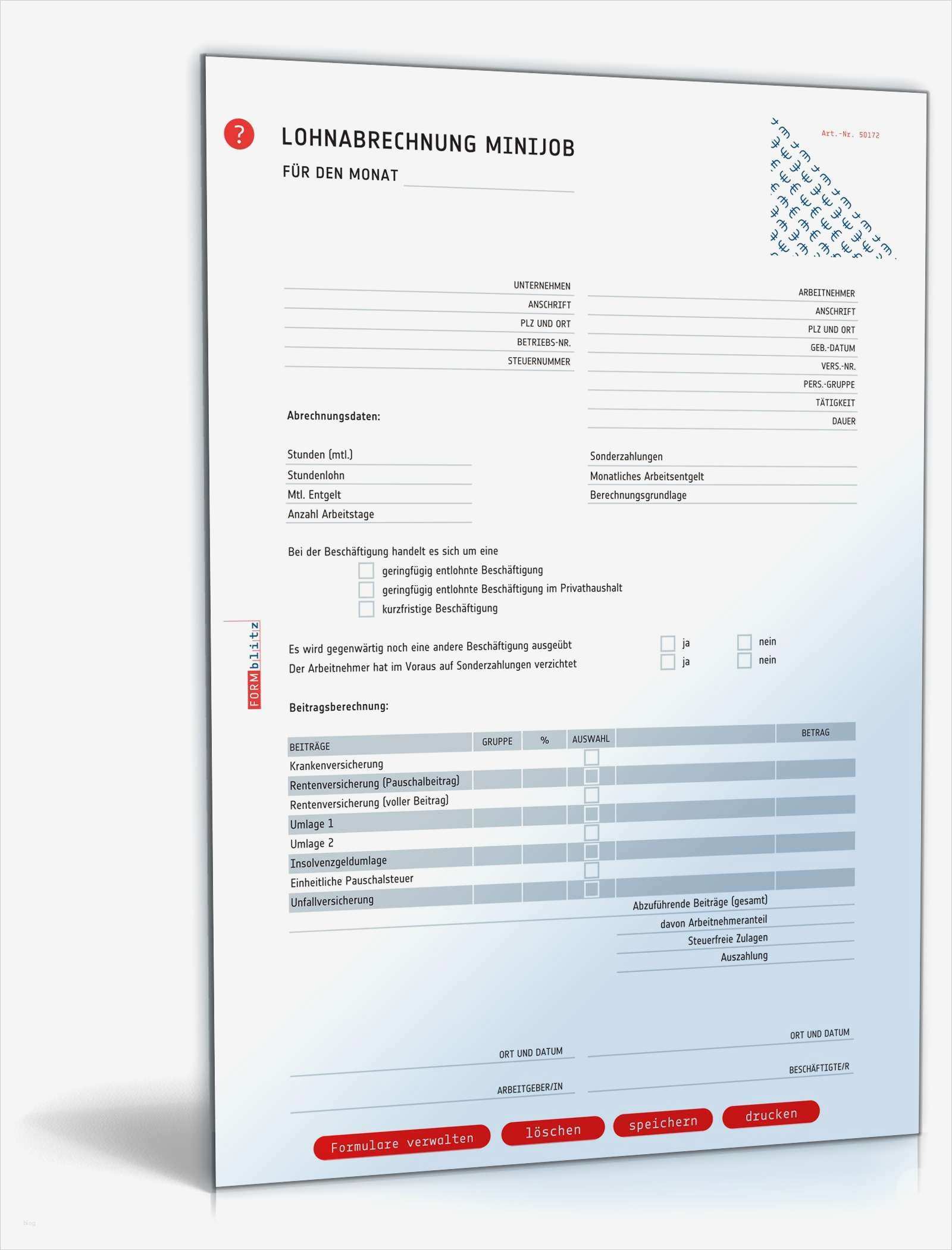 Kündigung Geringfügig Beschäftigte Vorlage Gut Lohnabrechnung 450 Euro Minijob 2017