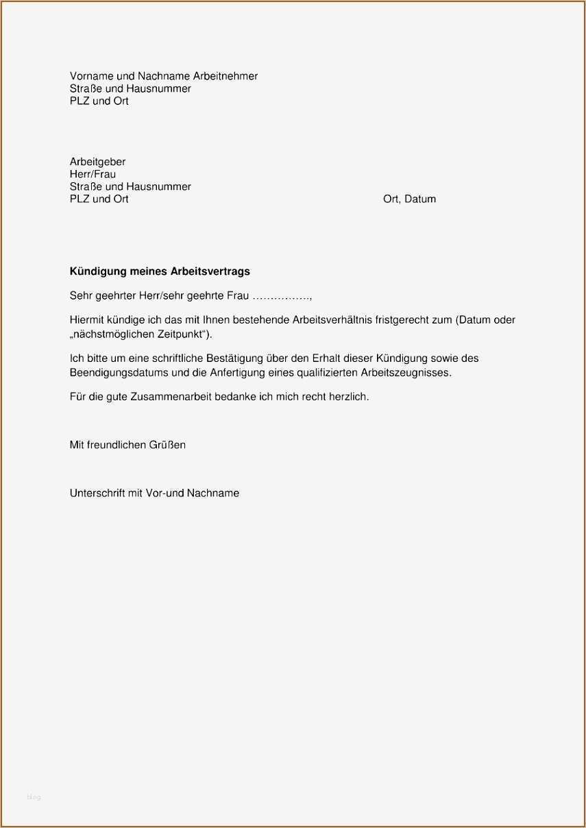 Kündigung Kabel Bw Vorlage Gut 14 Vorlage Kundigung Arbeitsverhaltnis Vorlagen123