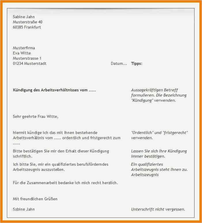 Kündigung Kabel Bw Vorlage Schön 10 Kündigung Vorlage Arbeitnehmer
