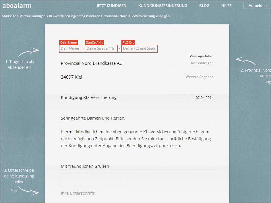 26 Bewundernswert Kündigung Kfz Versicherung Vorlage Kostenlos Modelle 2 Provinzial Nord KFZ Versicherung Kündigung Vorlage